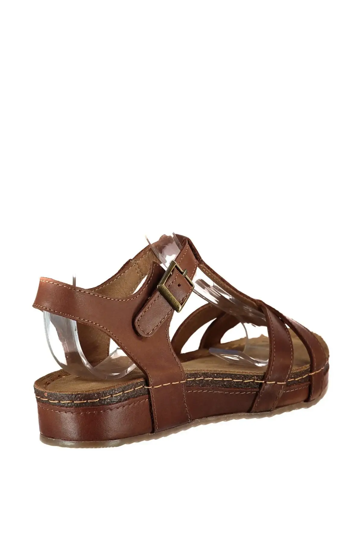 Женские сандалии из натуральной кожи с жемчугом цвет коричневый коллекция