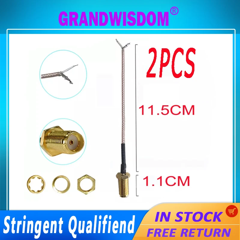 

2 pcs SMA Female to Bare tin customizable RG316 Cable Pigtail Jack Male Wire Length 12.6cm for WIFI Wireless Router GPS GPRS