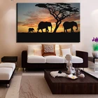 Африканская Саванна, ландшафт, HD печать, жираф, фотография стены, картина для гостиной, домашний декор