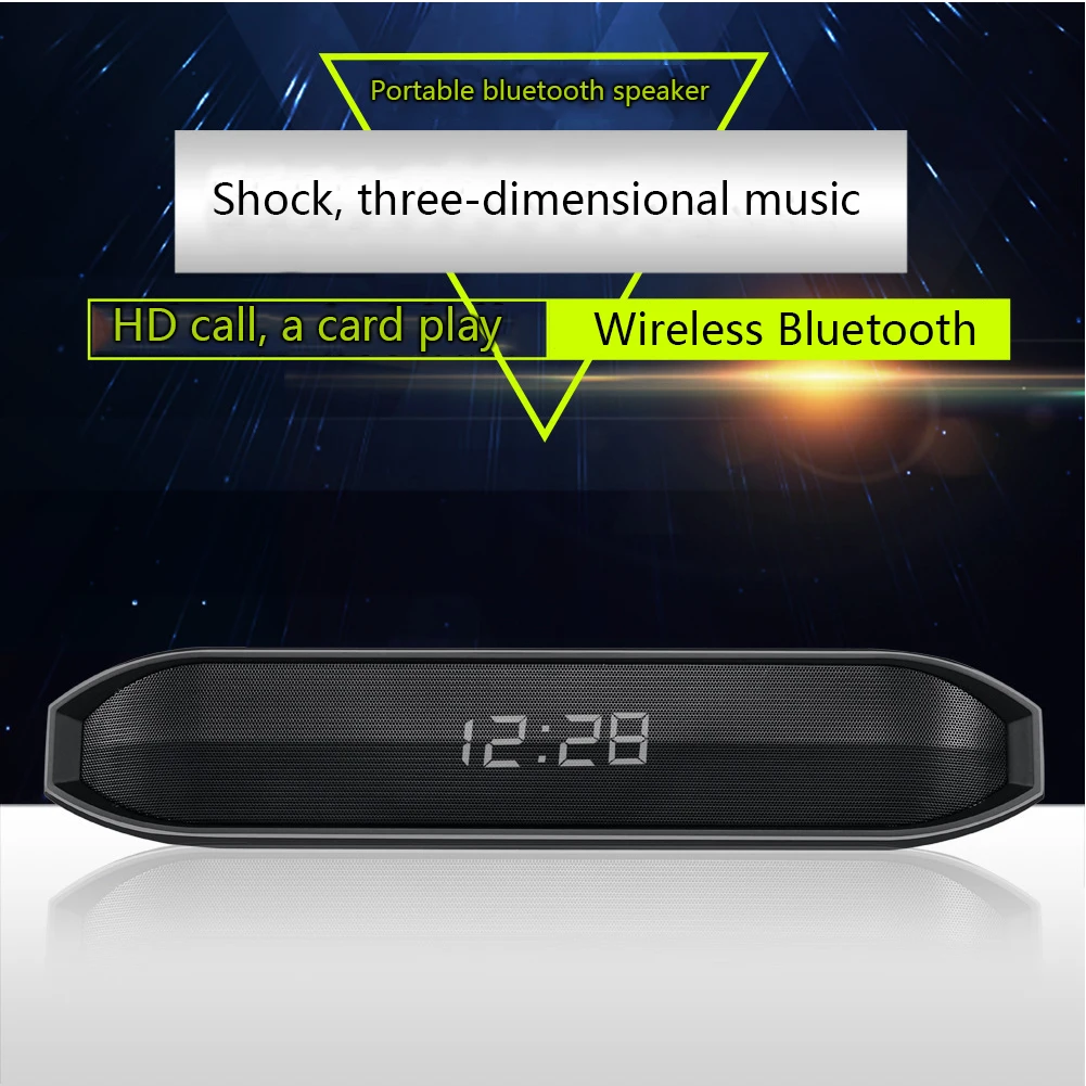 Bluetooth динамик сабвуфер будильник портативный беспроводной Перезаряжаемый