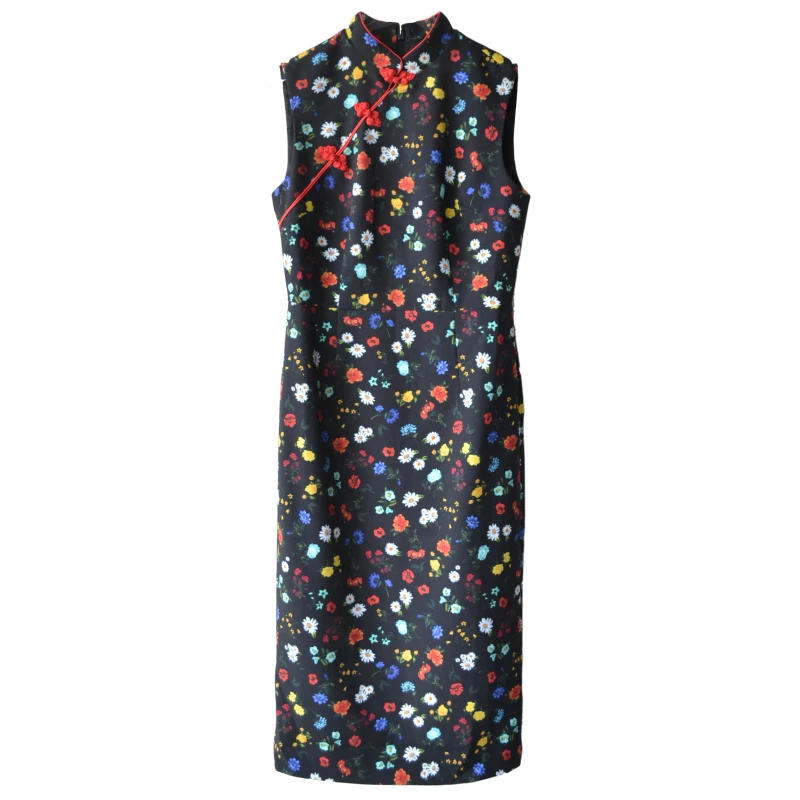 

Gorgerous Floral Print China Traditional Qipao Bodycon Elegant Dress Slim Fit Design