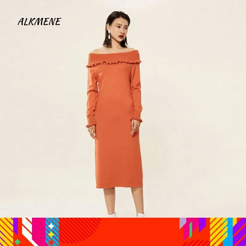 Женская длинная юбка без бретелек ALKMENE трикотажная юбка-свитер с длинным рукавом