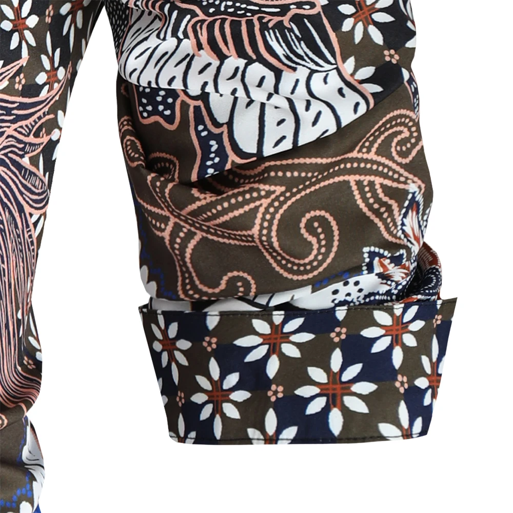 

Print Men Shirt Long Sleeve Streetwear High Quality Luxury Floral Mens Dress Shirts Hip Hop Camisa Social Masculina M-4XL