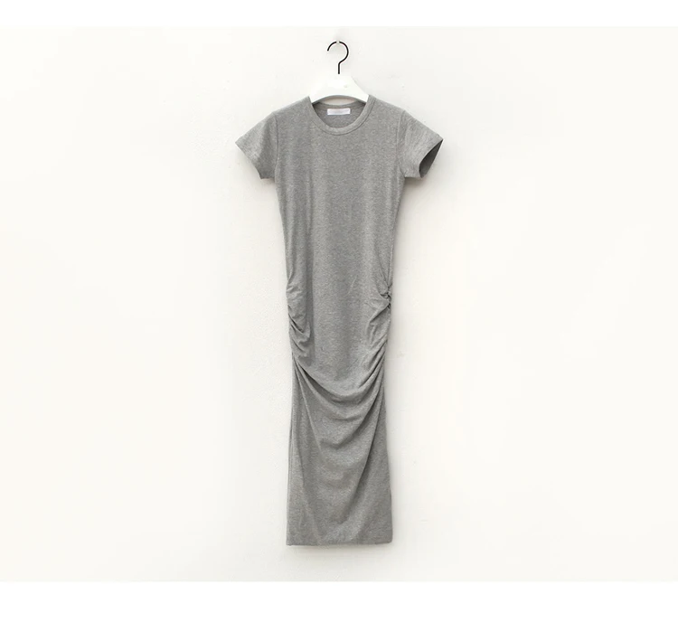 Однотонное вязаное хлопковое женское корейское простое облегающее длинное