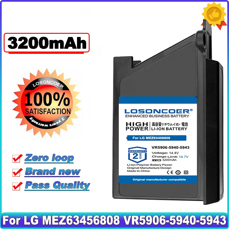 LOSONCOER MEZ63456808 3200 мА/ч Батарея для LG VR34406LV VR34408LV VR5902LVM VR5906 5940 5943 VR5940L VR5942L VR5943L