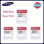 Карта памяти SD SAMSUNG EVO PlusPRO, 128 ГБ, 32 ГБ, 64 ГБ, 256 ГБ, C10 UHS-I, для видеокамеры 4K и FHD