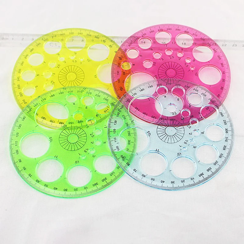 

1 шт. канцелярские принадлежности 360 градусов круглая линейка Прозрачная Круглая офисная школа чертежная поставка транспортир современный ...