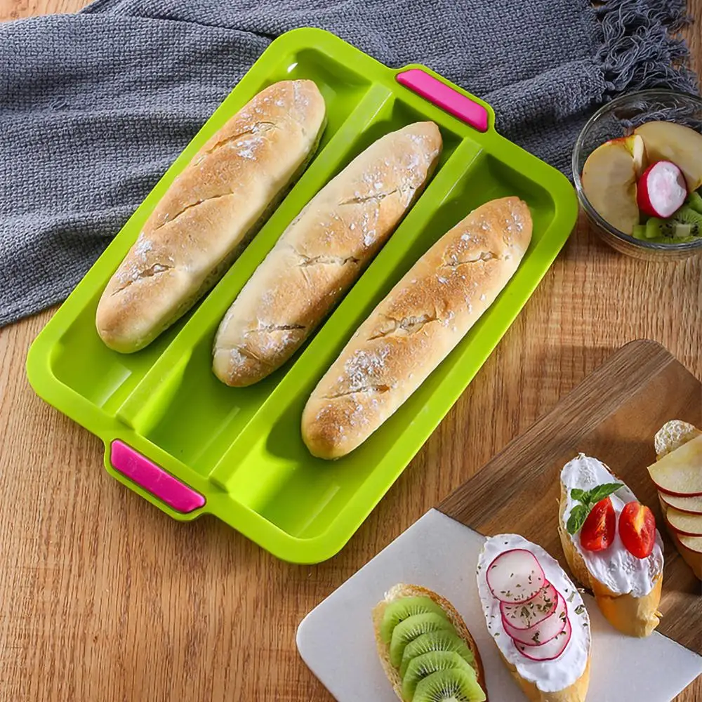 Трехгранная багет силиконовые формы выпечка лоток Нелипкая противень для