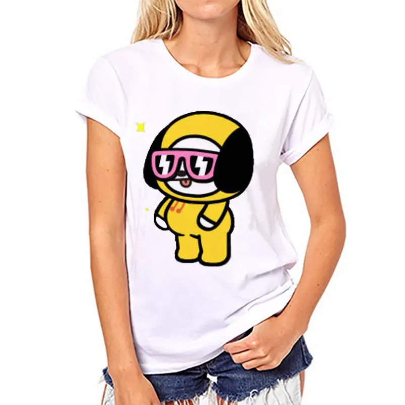 Женские футболки с милым принтом из мультфильма Удобные Свободные топы большого