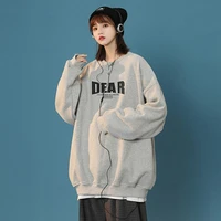 2021 woman hoodie autumn winter loose fashion casual o neck pullower hoodie korean long sleeve printed sweatshirt streetwear