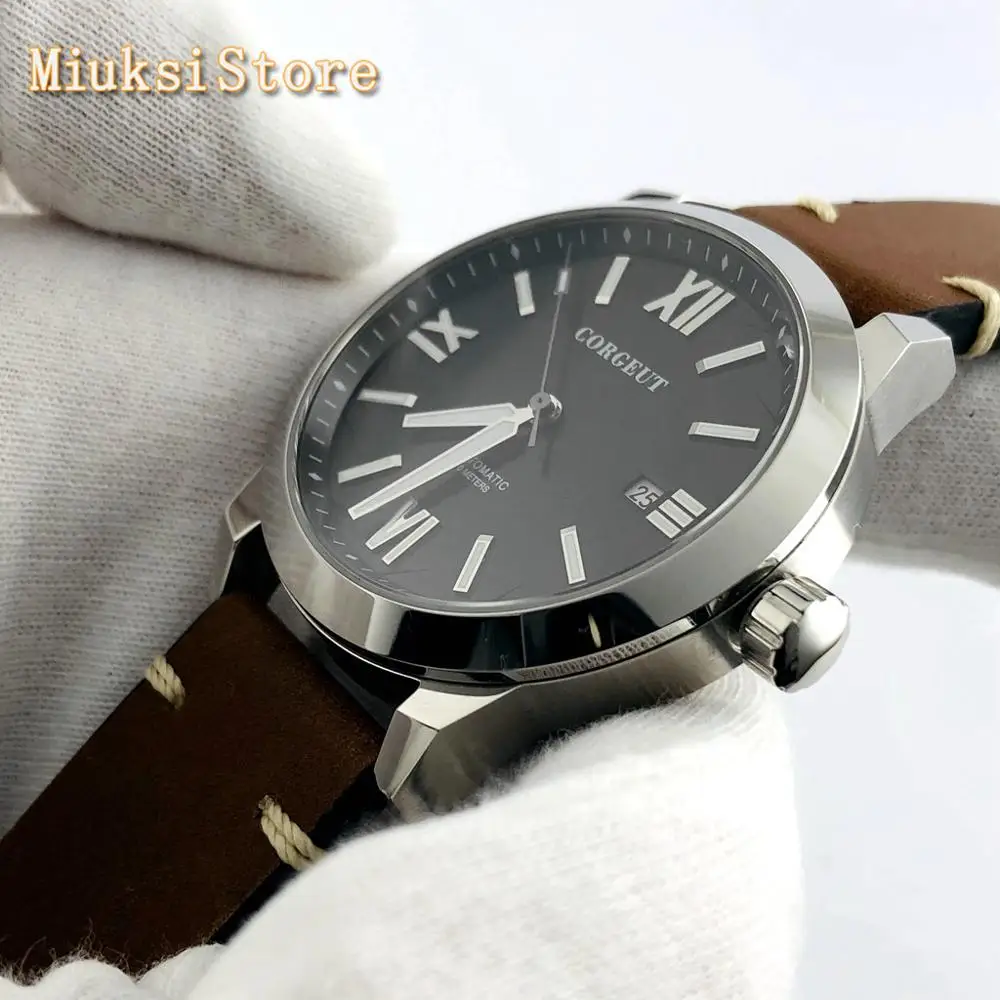 Мужские светящиеся часы с кожаным ремешком 41 мм|Мужские механические часы| |