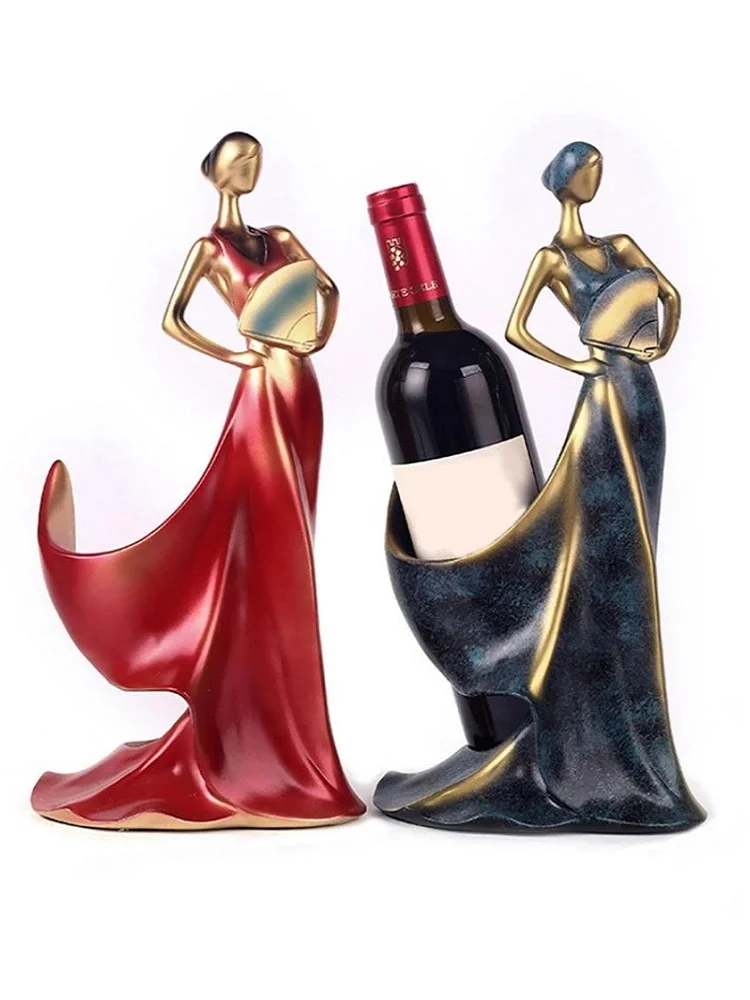 

Wine Bottle Holders Beauty Figurine Beauty Girl Model Wine Rack Resin Tactical Crafts Sculpture Stand Living Room Decoration