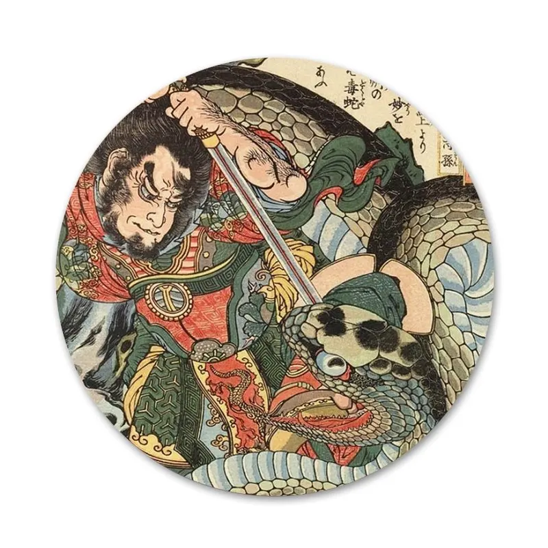 

New Arrival 58mm Japanese style Art Badge Brooch Pin Accessories For Clothes Backpack Decoration gift