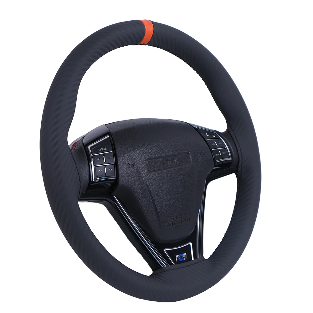 Углеродное волокно кожаный чехол для рулевого колеса автомобиля Универсальный 38