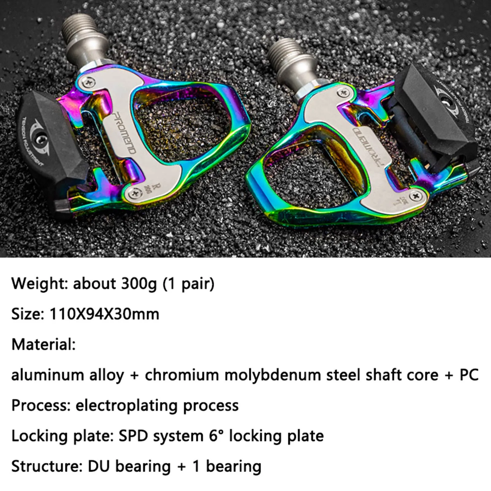 

Ultralight Bike Pedals Bicycle Platform Pedals SPD System 6 degree locking plate Professional Cycling Bike Road Pedals