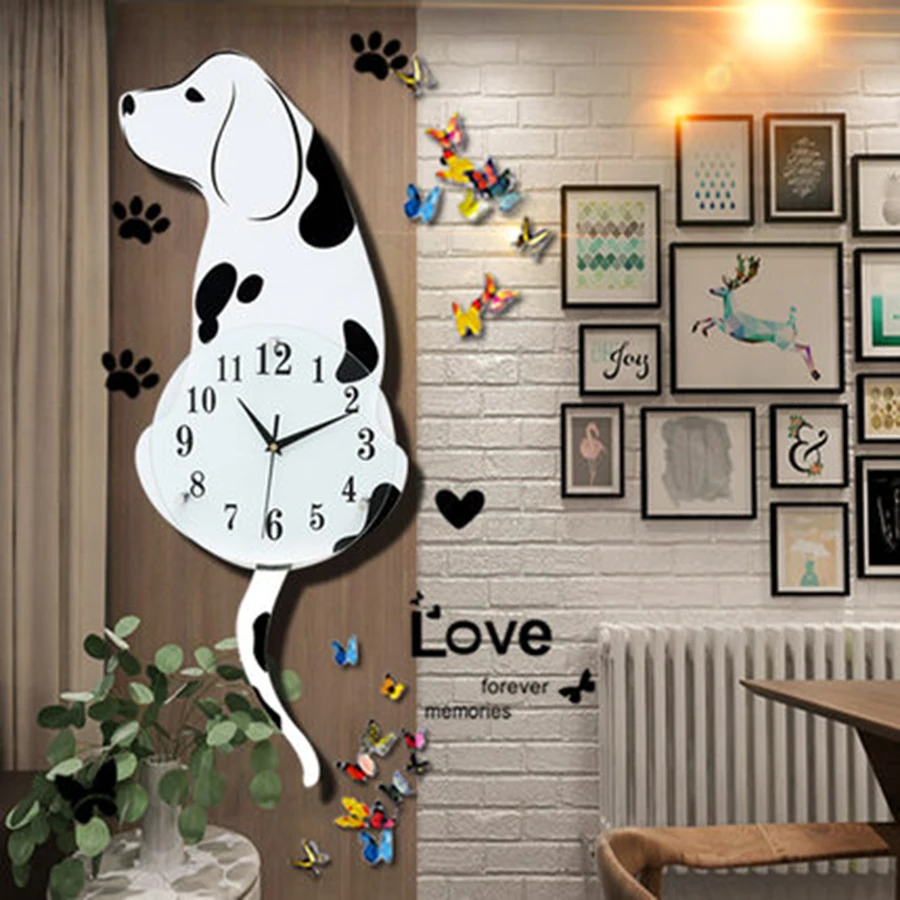 Cat современные тихие Креативные Часы для гостиной уникальные часы большие