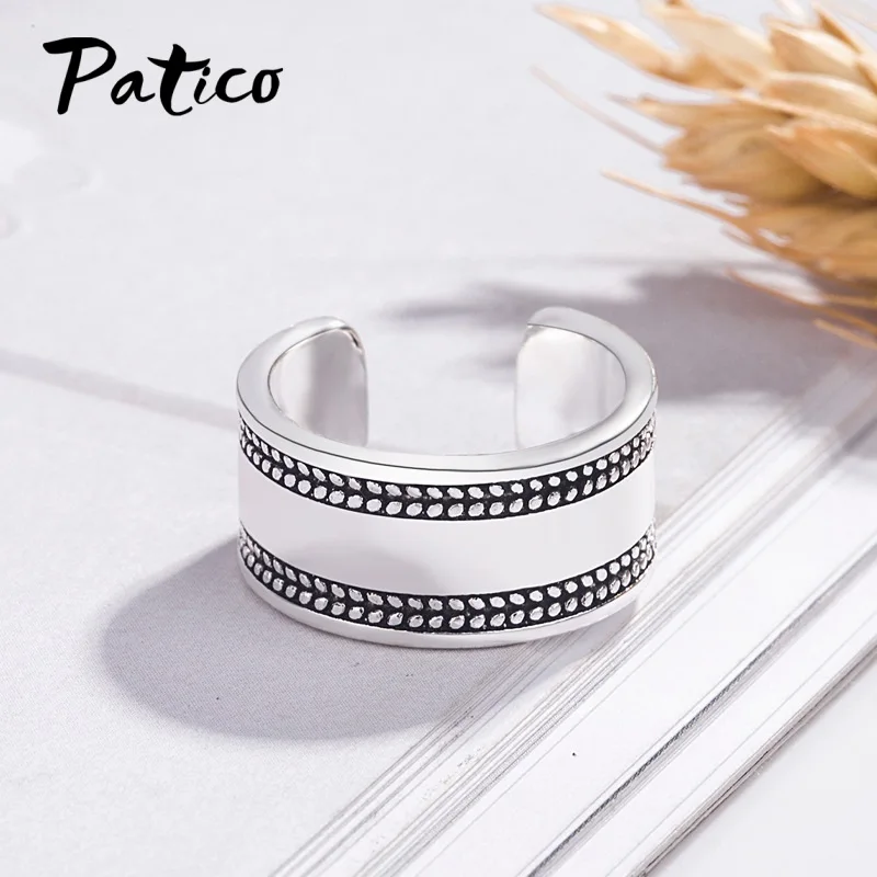 

Simple Fashion Pearl Chain Tassel 925 Sterling Silver Temperament Female Resizable Opening Adjustable Rings CZ Crystal Jewelry