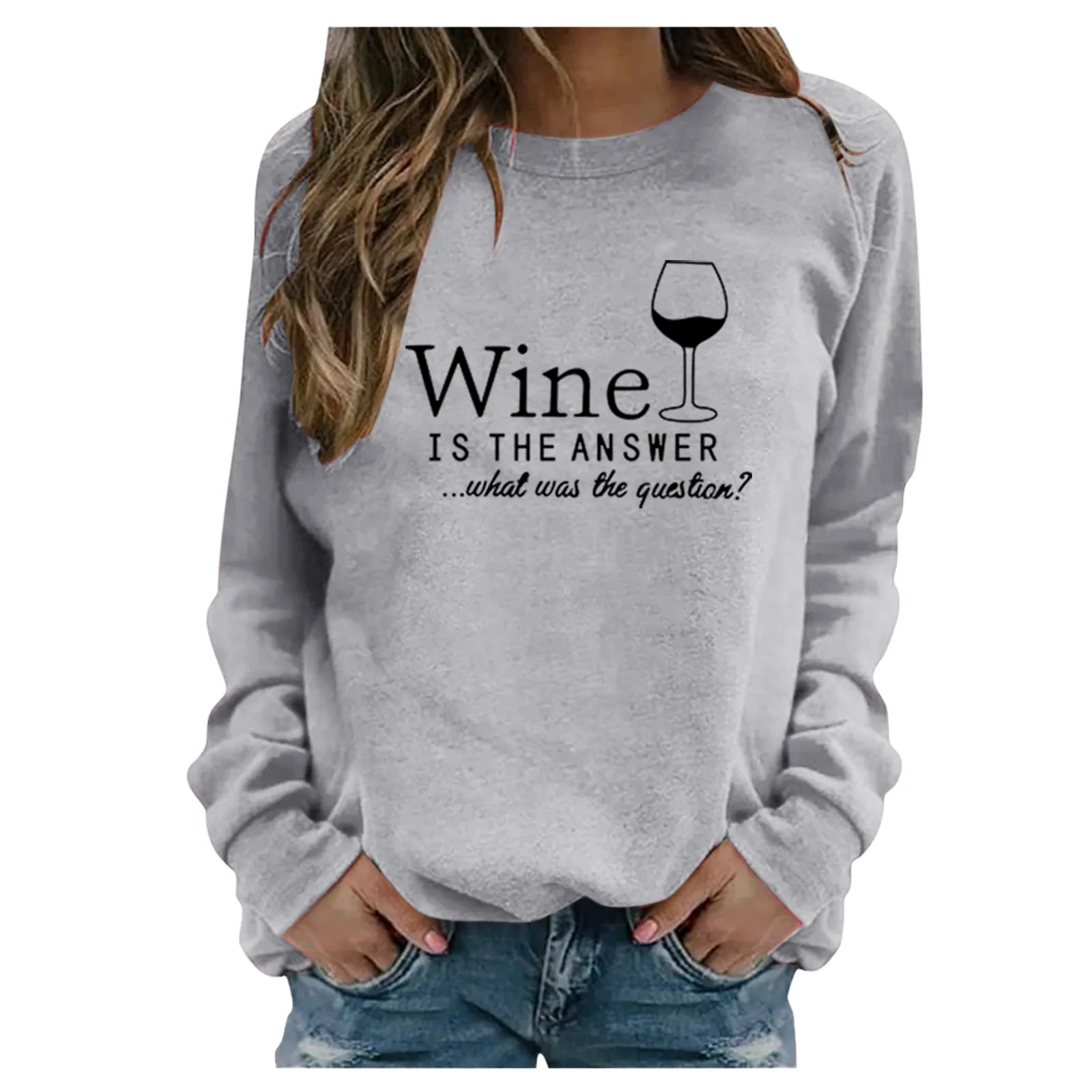 

Толстовка с надписью «Винный Бокал» для девочек, Женский пуловер с длинным рукавом для друзей, Модный женский свитер в стиле Харадзюку