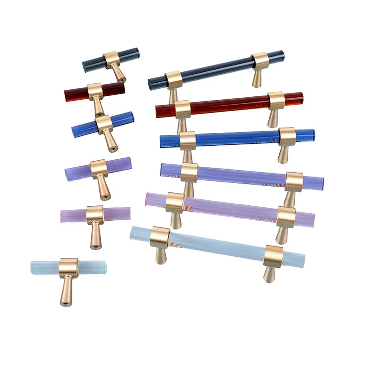 

Drawer Pulls Hardware-Handles Crystal Brass Handle Cabinet Furniture Wardrobe Door Wardrobe Furniture 12*60mm Single Hole Handle