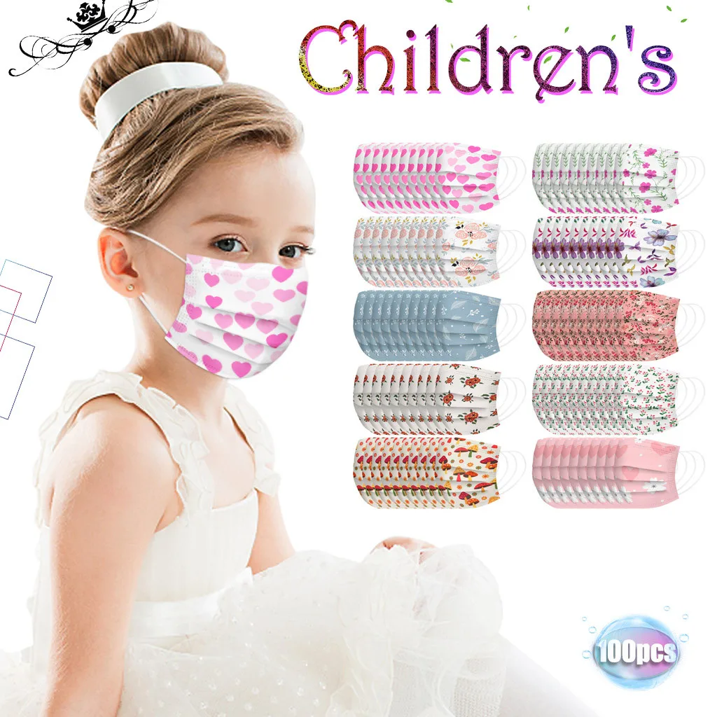 

100PSC Mixed Pack Disposable Medical Mask Child Anti-Dust Protect Face Masks Non-Woven 3 Layers Protect Face Surgical Masks Safe