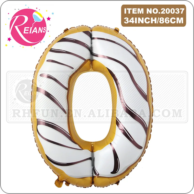 Большой пончик 34 дюйма Пончик конфеты цифры фольгированные воздушные шары для