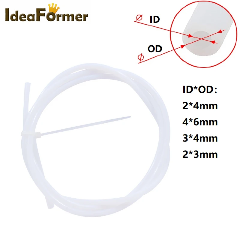 5 м ПТФЭ трубка 2*4 мм/4*6 мм/3*4 мм/2*3 мм тефлоновая для J-head Hotend V5 V6 Bowden экструдер 1 75 3