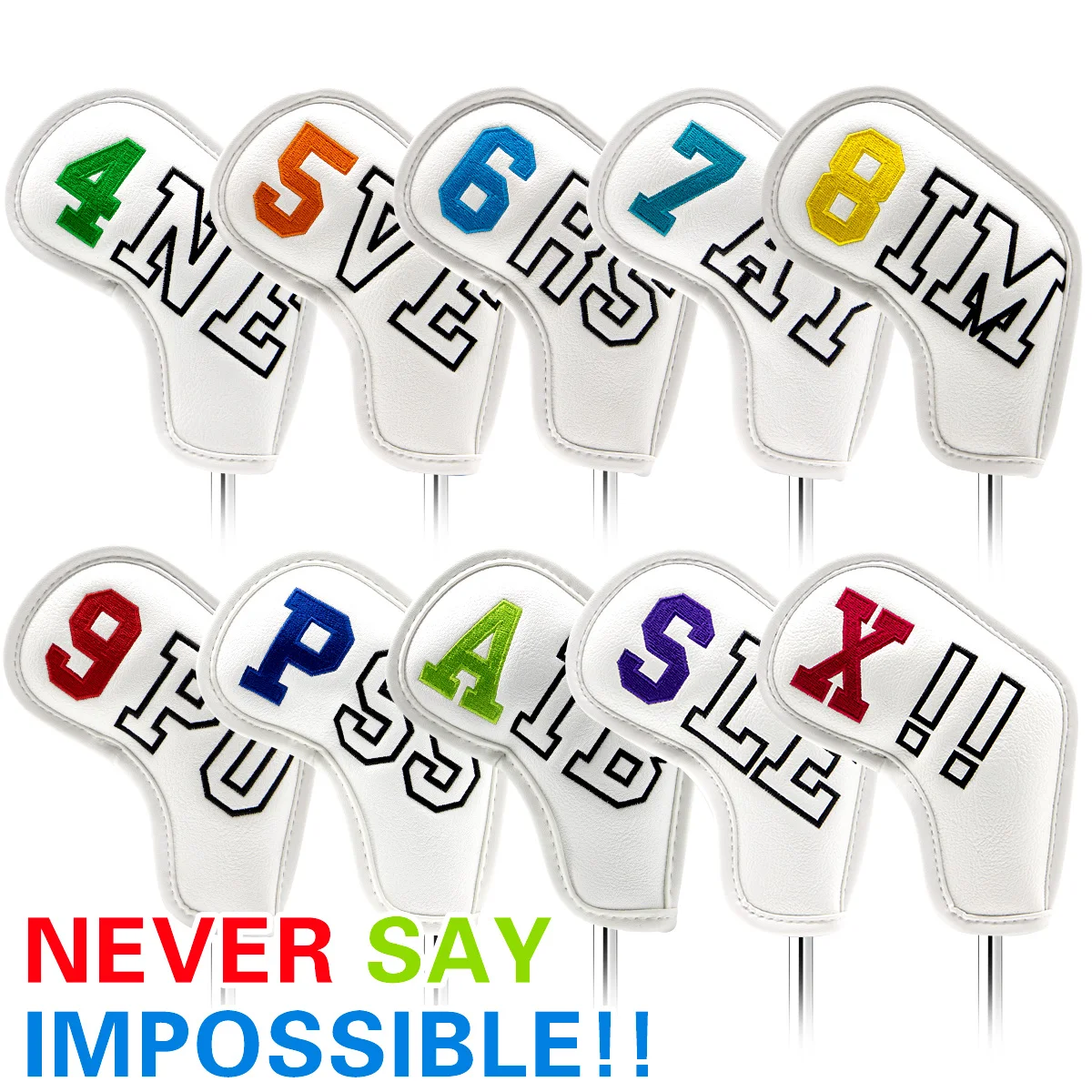 Клюшек для гольфа головные уборы набор 10 шт./компл. из искусственной кожи белого