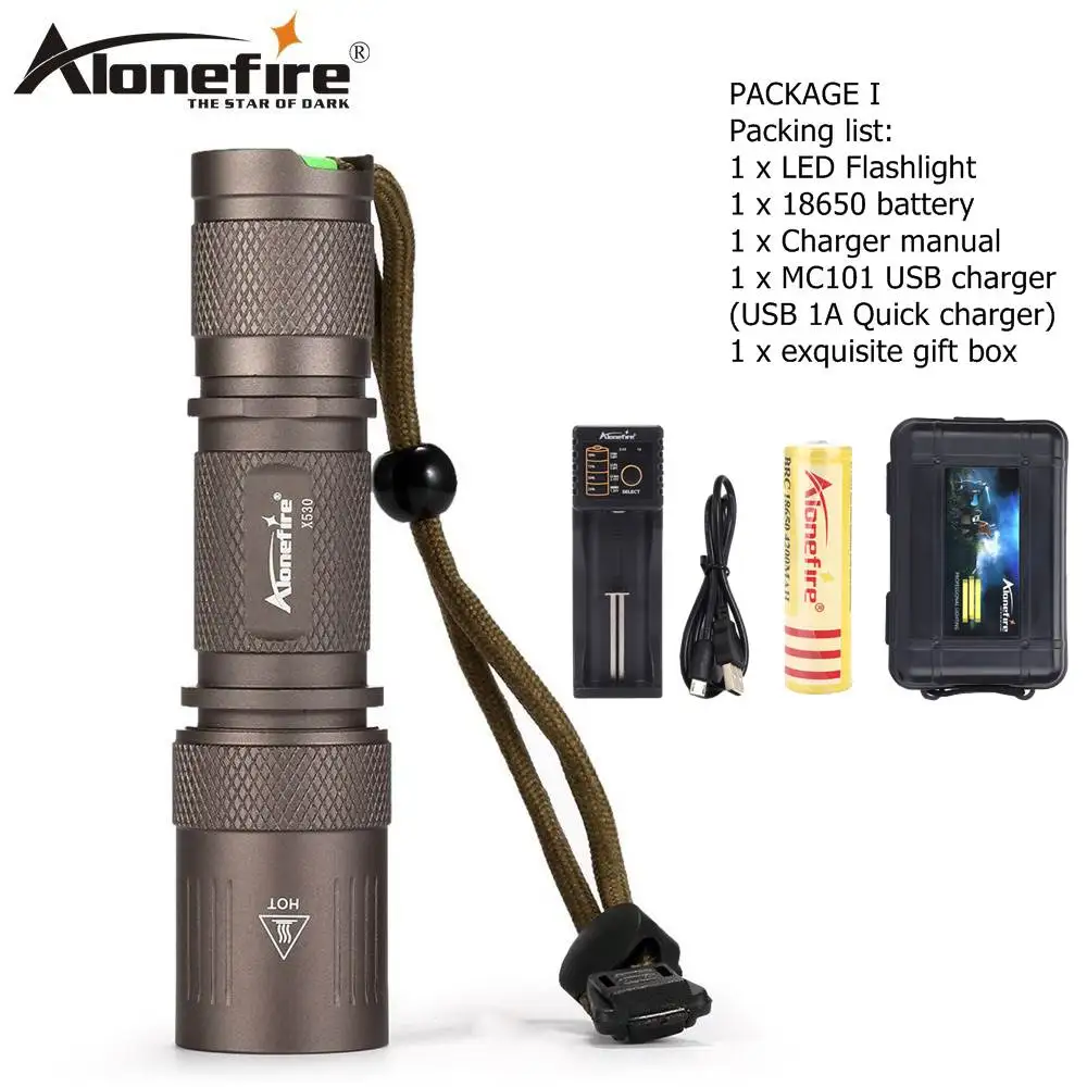 AloneFire X530 высокое качество L2 светодиодная вспышка светильник 18650 светодиодный фонарь 18650 светодиодный тактический вспышки светильник для охоты вспышка светильник кемпинг фонарь - Испускаемый цвет: Option I