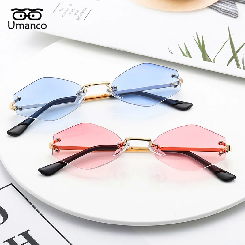 Женские и мужские солнцезащитные очки без оправы Umanco дизайнерские с