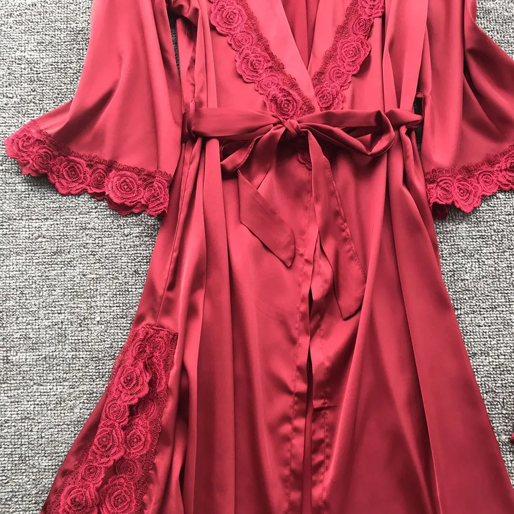 

Women Robe Set Sexy Lingerie Dressing Gown Nightdress Bridesmaid Robes Underwear Satin Robe Bathrobe Sleepwear Night Dress