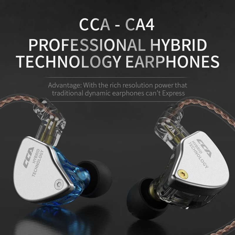 Гибридные наушники-вкладыши CCA CA4 1BA 1DD с 2-контактным кабелем | Электроника