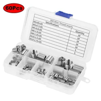 60pcs silver m3 m12 thread repair insert set 304 stainless steel for hardware tools diy helicoil kit