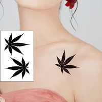 1pcs tattoo temporary sticker geometric waterproof black clover maple leaf tattoo