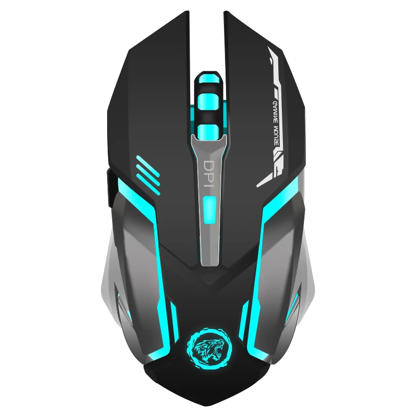 Игровая мышь AZZOR перезаряжаемая Беспроводная игровая 7 цветов с подсветкой для