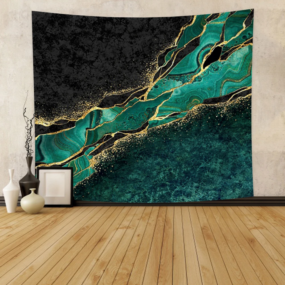 

Laeacco Psychedelic Gilt Green Tapestry Fashion Wall Hanging Cover Beach Towel Throw Blanket Picnic Yoga Mat Home Decoration