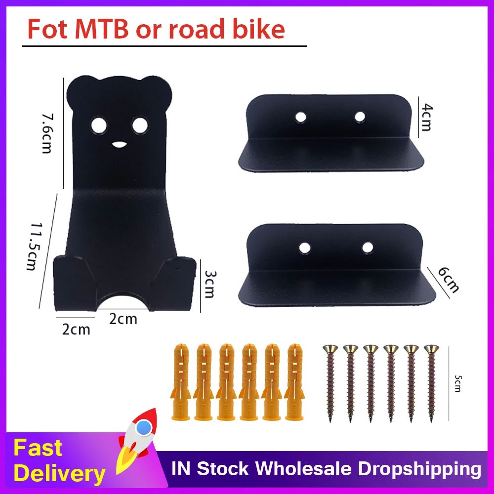 

1Sets Bike Wall Mount - Horizontal Indoor Storage Bike Rack Heavy Duty Bicycle Hold hooks for Road Mountain or Hybrid Bikes