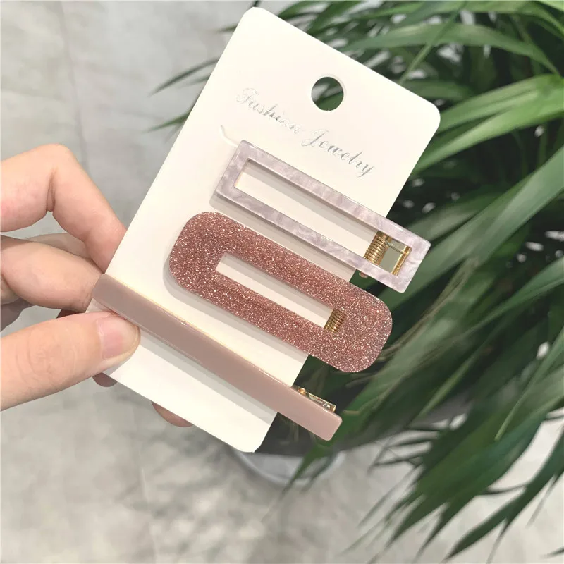 

New 3PCS/Set Fashion Pearls Acetate Geometric Hair Clips For Women Girls Headband Sweet Hairpins Barrettes Hair Accessories Set
