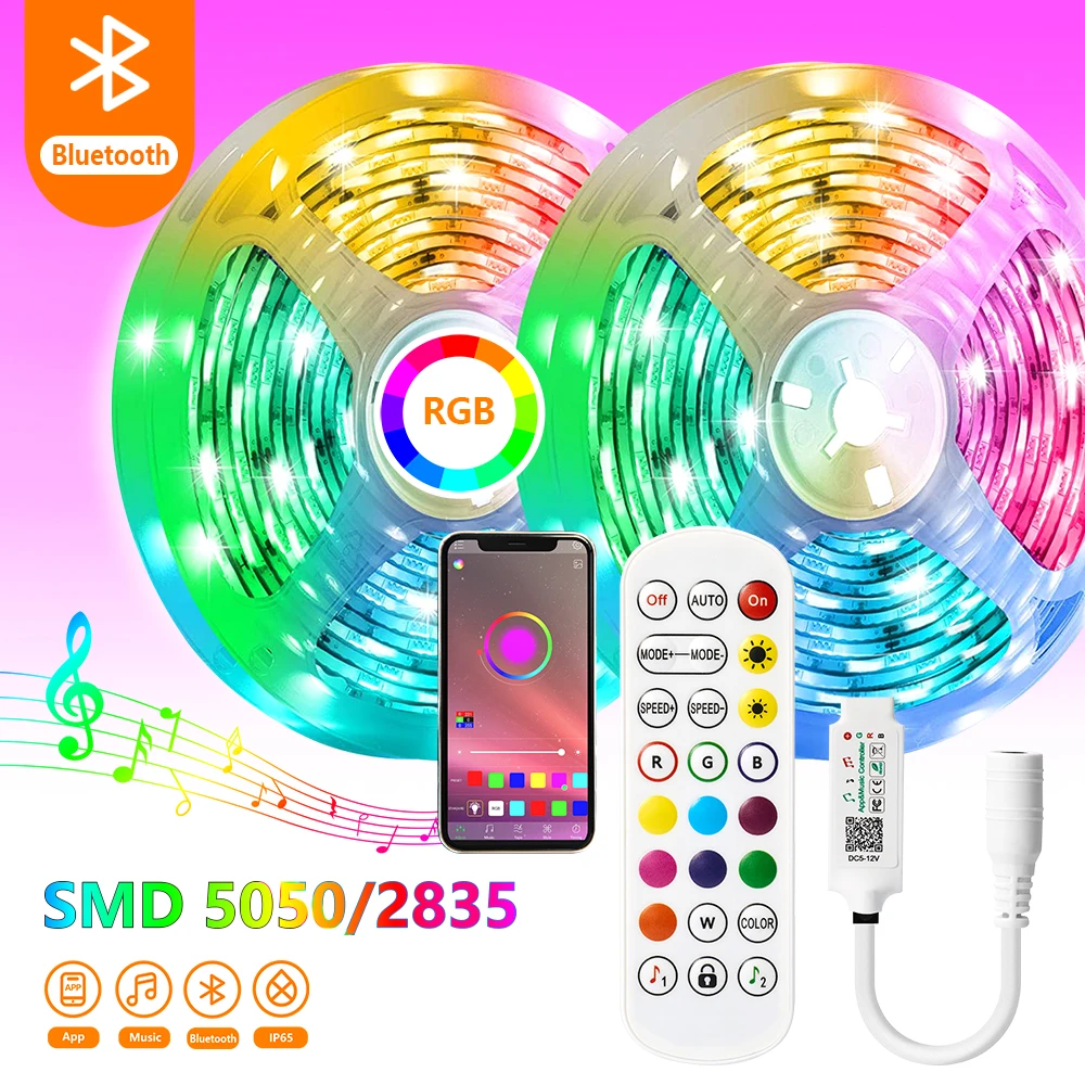 

Светодиодная лента s RGB Bluetooth 10 м 30 М 5050 водонепроницаемый светильник для комнаты 15 м 5 м гибкая лента для лампы RGB лента диод Luces LED