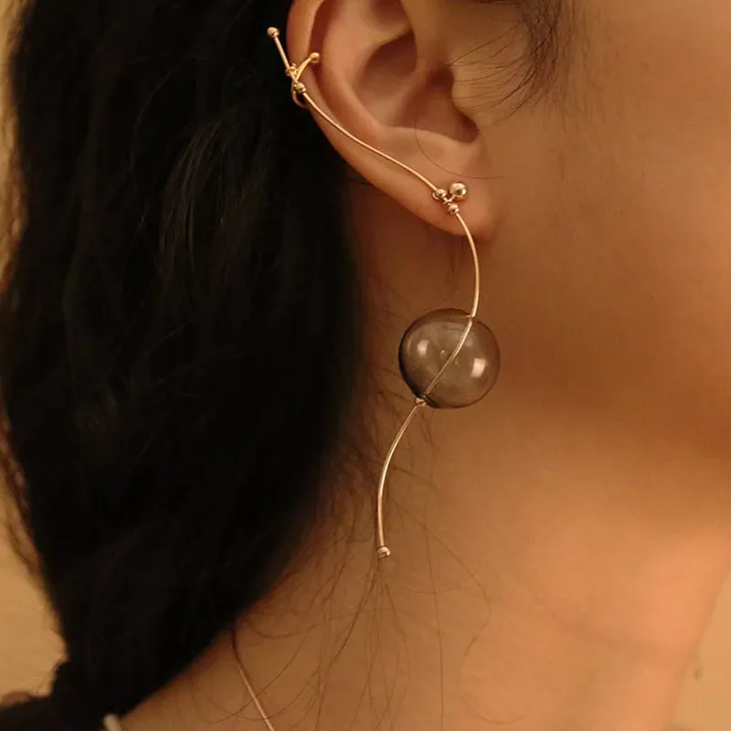 Серьги манжеты из меди и стекла fflacel длинные медные серьги в Корейском стиле