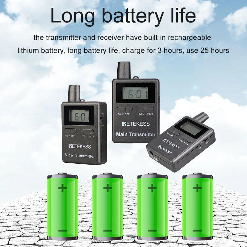 저렴한 RETEKESS TT105 2.4GHz 휴대용 무선 투어 가이드 2 송신기 + 10 수신기 여행 교육 시스템 승마 교육