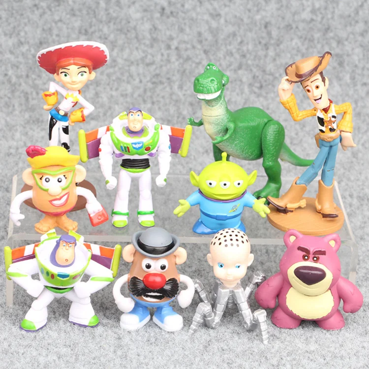 

10pc/set Buzz Lightyear Woody Jessie Little Green Men Action Story Figures Toys Collectible Cartoon Models Children Gifts
