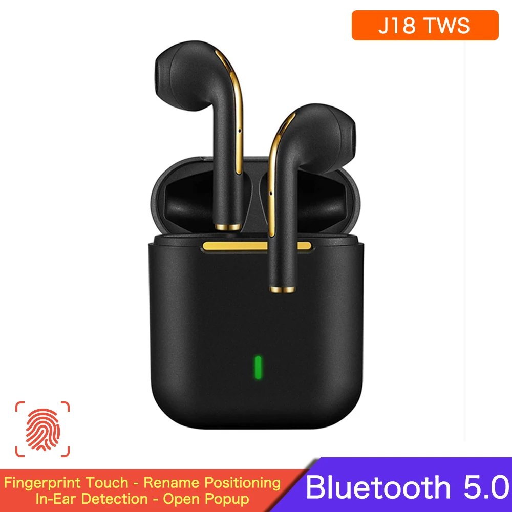 

Original J18 TWS Bluetooth V5.0 Earphones Touch Wireless Headphones True Stereo In Ear Handsfree Headset Sport Earbuds With Mic
