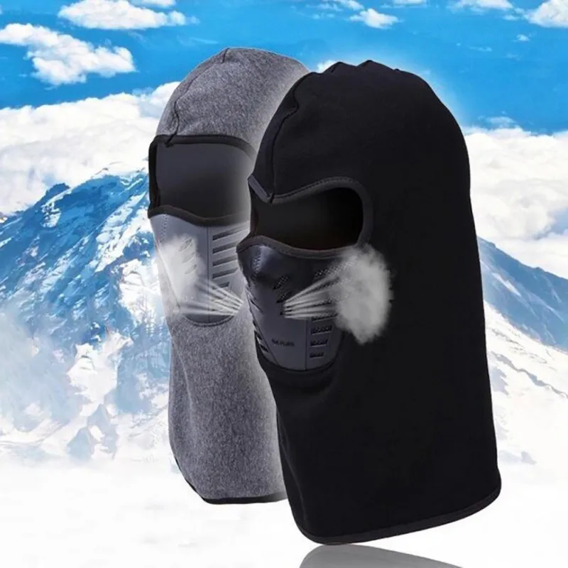 

Outdoor Winter Warm Motorcycle Full Face Mask Bicycle Bike Climbing Ski Windproof Carbon Filter Mask Balaclava Head Protector