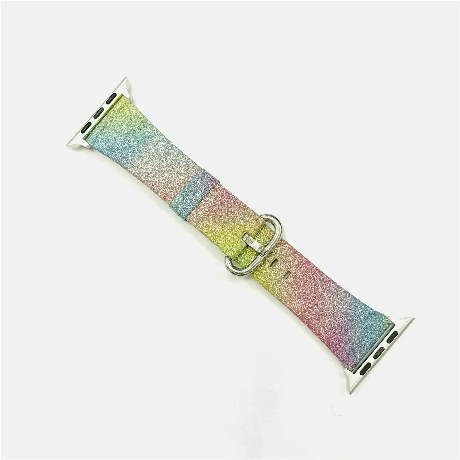 Блестящий Радужный кожаный ремешок для Apple Watch Band iWatch Series 5 4 3 2 1 сменный Браслет с