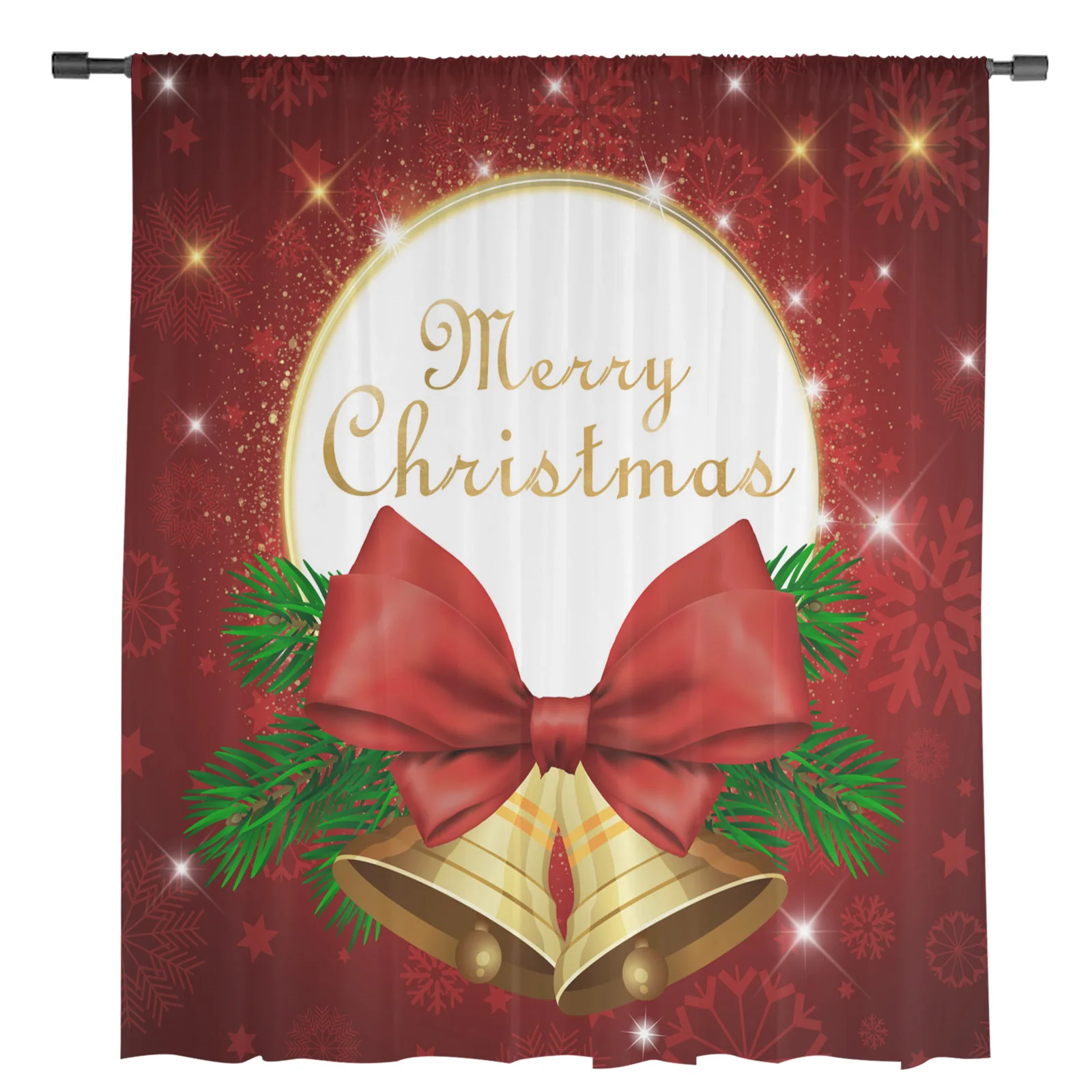 Рождественские рождественские колокольчики Красные праздничные прозрачные