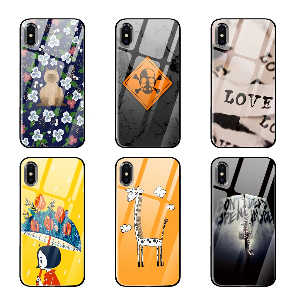 Обои с изображением жирафа из закаленного стекла для iPhone 5 5S SE 6 6s 7 8 Plus X XS Max XR чехлы