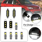 Canbus светодиодный светильник лампы Интерьер Карта Купол фонарь освещения номерного знака посылка комплект для 2009-2015 Dodge путешествие белого и синего цвета светло-голубой