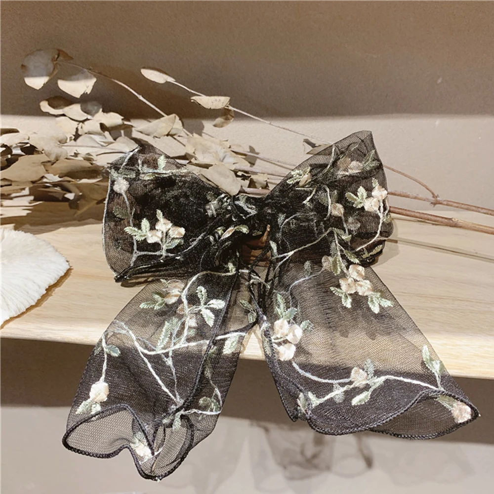 

Big Lace Flower Bows Hair Ring Women Fashion Hair Accessories Korean Hair Rope Elastic Knotted Ribbon Girl Hair Bands Headwear
