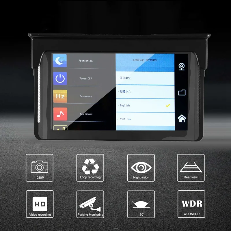 7 дюймов Dash Cam Пресс Экран Видеорегистраторы для автомобилей Камера Dashcam Full HD 1080P