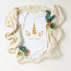 2021 милый Единорог Детские ползунки с рисунком с короткими рукавами; Летняя одежда для малышей, из хлопка, для маленьких девочек и мальчиков костюм комбинезоны для новорожденных